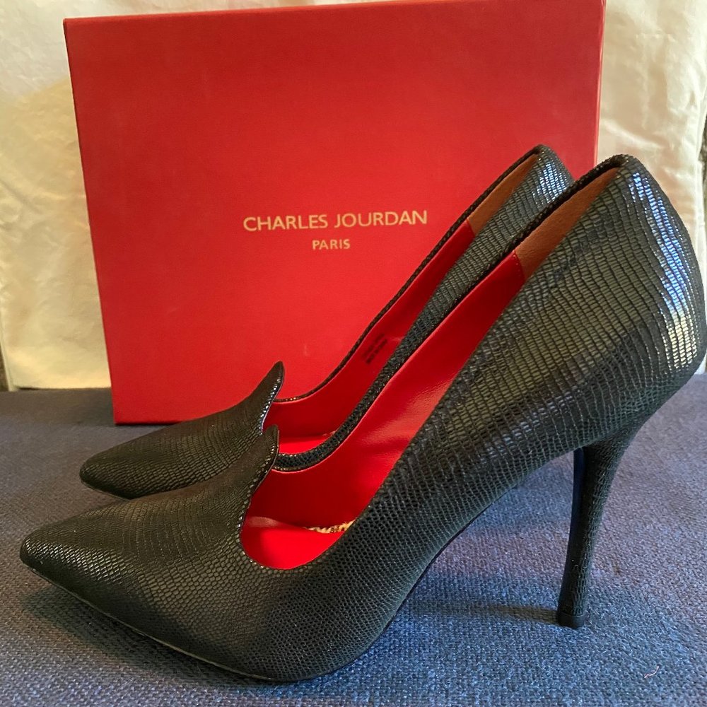 Charles Jourdan- Black Mary Jane Style Pump